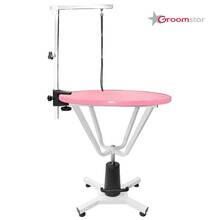 GroomStar - okrągły stół groomerski, podnoszony hydraulicznie, średnica 70 cm, Kolor różowy