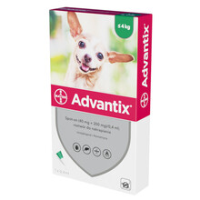 BAYER Advantix 0,4ml (do 4kg) - preparat w płynie przeciwko kleszczom i pchłom dla psów, 1 pipeta