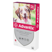 BAYER Advantix 2,5ml (od 10kg do 25kg) - preparat w płynie przeciwko kleszczom i pchłom dla psów, 1 pipeta