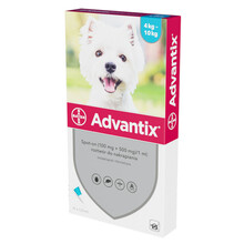BAYER Advantix 1ml (od 4kg do 10kg) - preparat w płynie przeciwko kleszczom i pchłom dla psów, 4 pipety