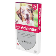 BAYER Advantix 2,5ml (od 10kg do 25kg) - preparat w płynie przeciwko kleszczom i pchłom dla psów, 4 pipety