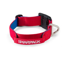 SHARP PACK Obroża dla psa z uchwytem, kolor czerwono-niebieski, 40mm