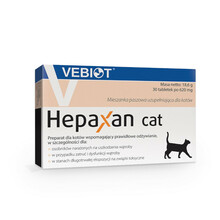 VEBIOT Hepaxan Cat 30 tabletek - Preparat dla kotów narażonych na uszkodzenia wątroby