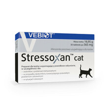 VEBIOT Stressoxan cat 30 tabletek - Preparat dla kotów narażonych na stres