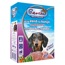 Renske Dog fresh meat - świeże mięso kaczka i królik dla psów, 395g