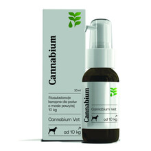 BIOWET CANNABIUM VET - Preparat w postaci olejku, zawierający fitosubstancje konopne dla psów powyżej 10kg, 30ml