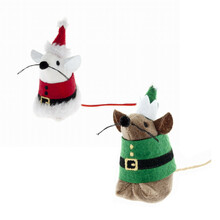 FERRIBIELLA Zestaw zabawek świątecznych dla kota, Elf i Mikołaj
