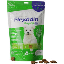 VETOQUINOL Flexadin Young Dog Mini - Wsparcie stawów młodych psów poniżej 10kg, 60 kęsów