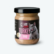 JOHN DOG For Cats Soup Indyk - Mokra karma dla kotów dorosłych w słoiku, 100g