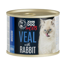 JOHN DOG For Cats Mus Cielęcina i królik - Mokra karma dla kociąt w puszce