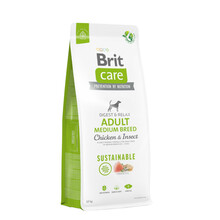 Brit Care Dog Sustainable Adult Medium Breed Chicken & Insect - Karma dla psów ras średnich na bazie kurczaka i owadów, Nowa formuła