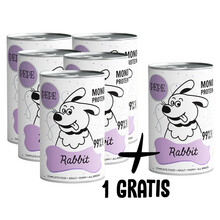 PEPE Rabbit (królik) PAKIET 5+1 GRATIS! - Monobiałkowa mokra karma dla psa, 400g