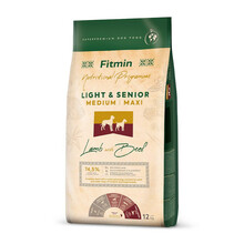 FITMIN Dog medium maxi light senior lamb&beef - karma z obniżoną zawartością energii dla średnich i dużych ras i dla starszych psów średnich i dużych ras