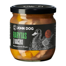 JOHN DOG Rarytas z kaczki w naturalnym wywarze z dodatkiem dyni i alg morskich - Karma mokra dla psa, 380g