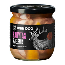 JOHN DOG Rarytas z jelenia w naturalnym wywarze z dodatkiem dyni i alg morskich - Karma mokra dla psa, 380g