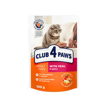 CLUB 4 PAWS PREMIUM Cielęcina w sosie - mokra karma dla kota, saszetka 100g