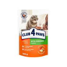 CLUB 4 PAWS PREMIUM Kurczak w sosie - mokra karma dla kota, saszetka 100g