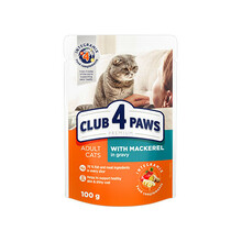 CLUB 4 PAWS PREMIUM Makrela w sosie - mokra karma dla kota, saszetka 100g