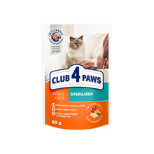 CLUB 4 PAWS Premium Sterilised - mokra karma dla kota, saszetka 80g