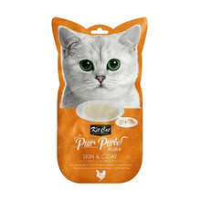 Kit Cat PurrPuree Plus+ Chicken & Fish Oil (Skin & Coat) - kremowy przysmak dla kota, 4x15g