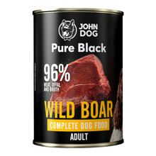 JOHN DOG Pure Black Wild Boar - Karma mokra dla psa z dzikiem