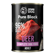 JOHN DOG Pure Black Deer - Karma mokra dla psa z jeleniem