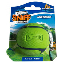 CHUCKIT! Sniff Fetch Ball Peanut Butter Medium - Piłka dla psa o zapachu masła orzechowego