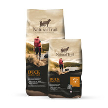 Natural Trail Dog Duck 50% Medium/Maxi - kompletna karma dla psów średnich ras z kaczką batatami i pomarańczą.