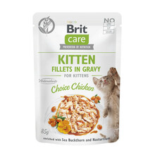 Brit Care Cat Kitten Fillets in Gravy Choice Chicken - mokra karma dla kociąt, saszetka 85g