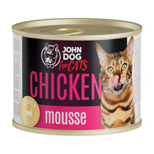 JOHN DOG For Cats Mus Kurczak - Mokra karma dla kotów dorosłych w puszce