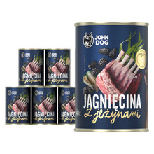 JOHN DOG Berry Line Jagnięcina z jeżynami PAKIET 6x400g - Karma mokra dla psa