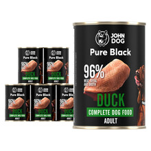 JOHN DOG Pure Black Duck PAKIET 6x400g - Karma mokra dla psa z kaczką