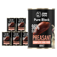 JOHN DOG Pure Black Pheasant PAKIET 6x400g - Karma mokra dla psa z bażantem