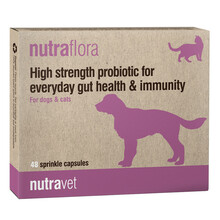 NUTRAVET Nutraflora For Dogs & Cats - Probiotyk o wysokiej sile wspomagający codzienne zdrowie jelit i odporności