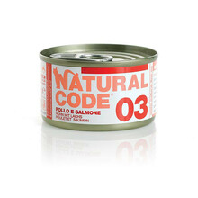 NATURAL CODE 03 kurczak, łosoś - mokra karma dla kota, puszka 85g