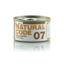 NATURAL CODE 07 kurczak, wołowina - mokra karma dla kota, puszka 85g