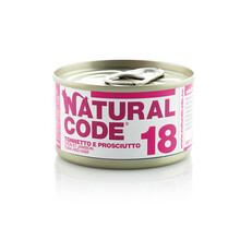 NATURAL CODE 18 tuńczyk, szynka - mokra karma dla kota, puszka 85g