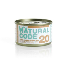NATURAL CODE 20 tuńczyk, fasola, algi - mokra karma dla kota, puszka 85g