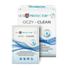 Vet Protector® oczy Clean - chusteczki do specjalistycznej pielęgnacji i oczyszczania skóry okolic oczu, 20 sztuk