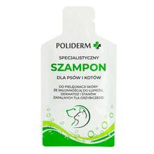 Poliderm® - dermatologiczny szampon dla psów i kotów, o skórze skóry skłonnej do łupieżu, dermatoz i stanów zapalnych tła grzybiczego, saszetka 15ml