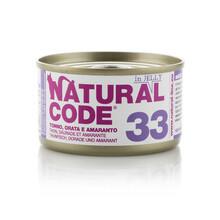 NATURAL CODE 33 tuńczyk, dorada i amarantus w galaretce - mokra karma dla kota, puszka 85g