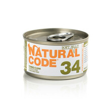 NATURAL CODE 34 tuńczyk, kiwi w delikatnej galaretce - mokra karma dla kota, puszka 85g