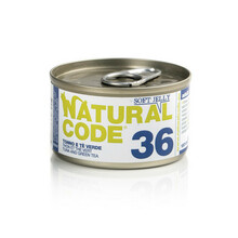 NATURAL CODE 36 tuńczyk, zielona herbata w delikatnej galaretce - mokra karma dla kota, puszka 85g