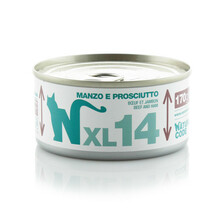 NATURAL CODE XL14 wołowina i szynka - mokra karma dla kota, puszka 170g