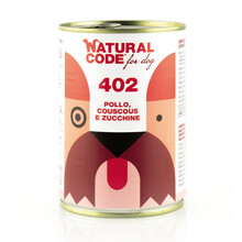 Natural Code 402 kurczak, kuskus, cukinia - Mokra karma dla psa, puszka 400g