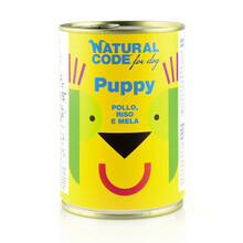 Natural Code 01 Puppy kurczak, ryż, jabłko - Mokra karma dla psa, puszka 400g