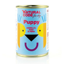 Natural Code 02 Puppy jagnięcina, ryż, gruszka - Mokra karma dla psa, puszka 400g