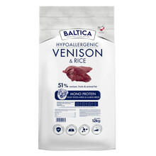 BALTICA Venison & Rice Hypoallergenic L/XL - Karma z dziczyzną i ryżem dla psów dużych i bardzo dużych ras, 12kg