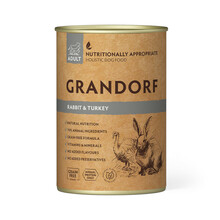 GRANDORF Rabbit & Turkey - Mokra karma dla psa z królikiem i indykiem, puszka 400g