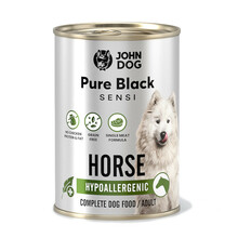 JOHN DOG Pure Black Sensi hypoallergenic konina - Monobiałkowa karma dla psich alergików, puszka 400g